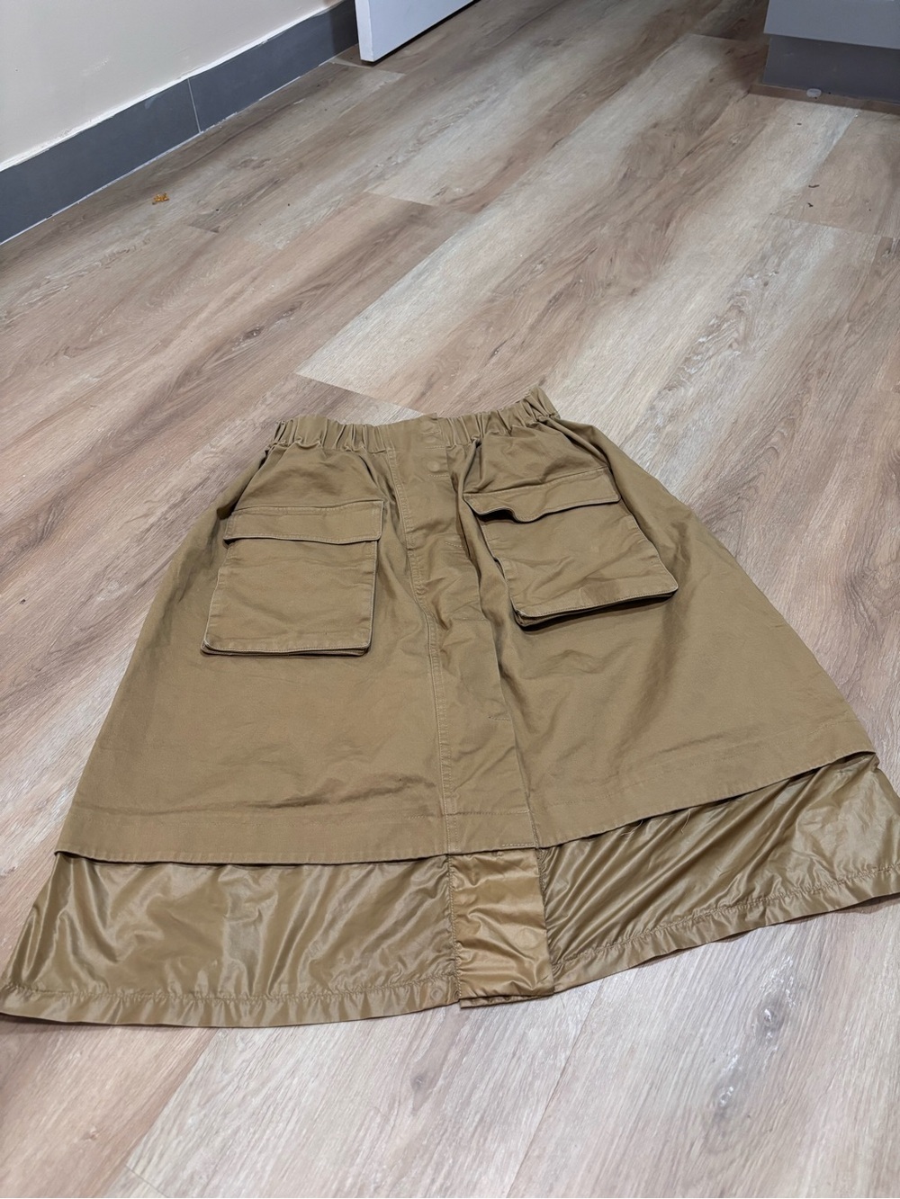 Tibi Utility A-Line Midi Skirt in Khaki M